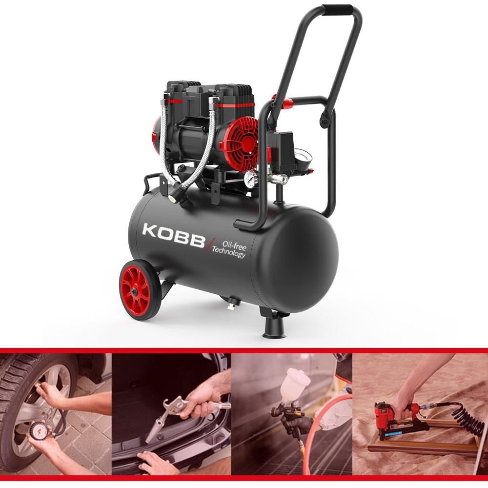 KOBBKOBB KBK25S 1.7HP 25Lt 8Bar Yağsız Sessiz Taşınabilir Hava KompresörüKBK25S