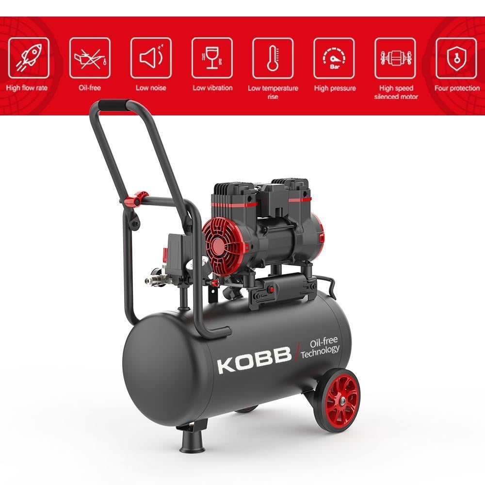 KOBBKOBB KBK25S 1.7HP 25Lt 8Bar Yağsız Sessiz Taşınabilir Hava KompresörüKBK25S