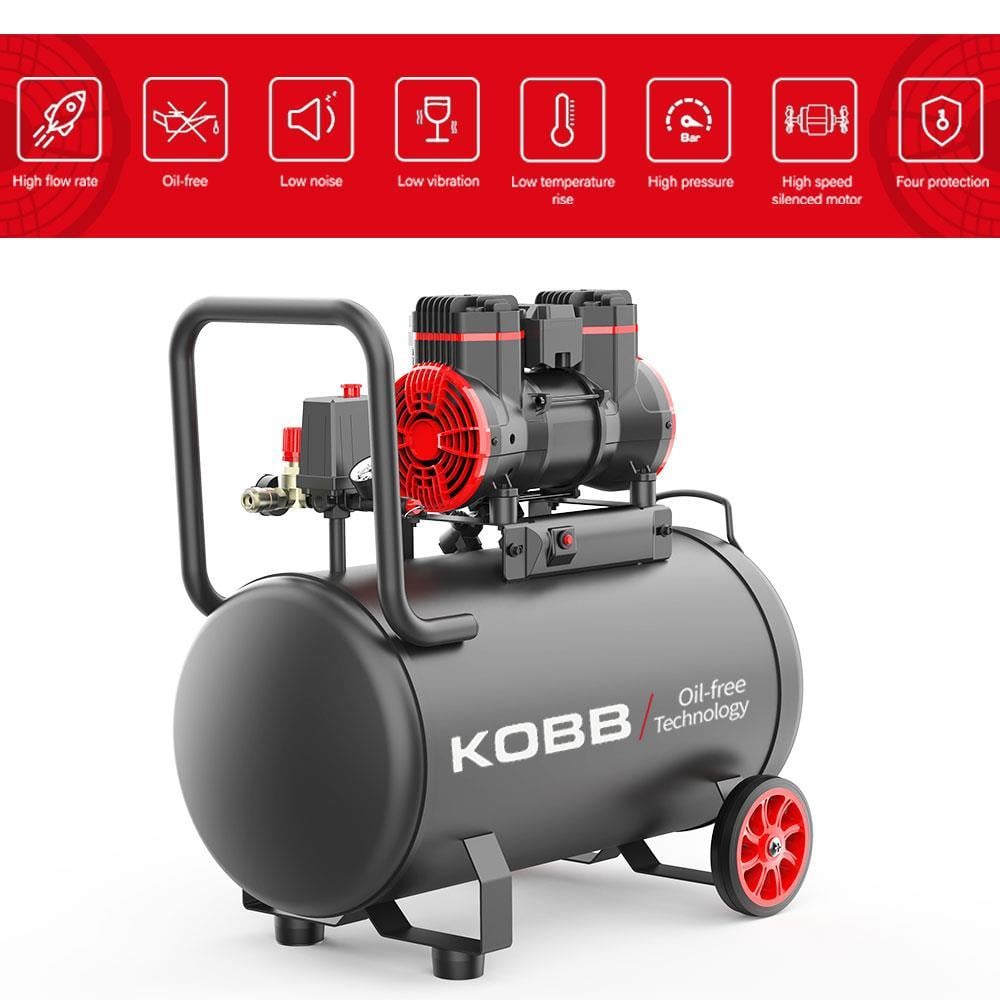 KOBBKOBB KBK50S 2.0HP 50Lt 8Bar Yağsız Sessiz Taşınabilir Hava KompresörüKBK50S