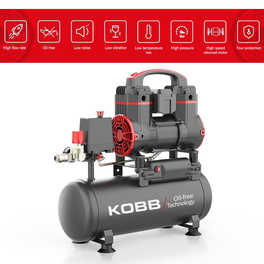 KOBBKOBB KBK8S 1.2HP 8Lt 8Bar Yağsız Sessiz Taşınabilir Hava KompresörüKBK8S