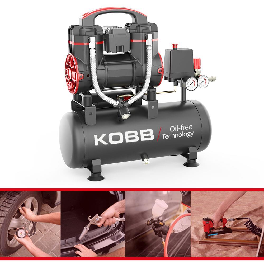 KOBBKOBB KBK8S 1.2HP 8Lt 8Bar Yağsız Sessiz Taşınabilir Hava KompresörüKBK8S