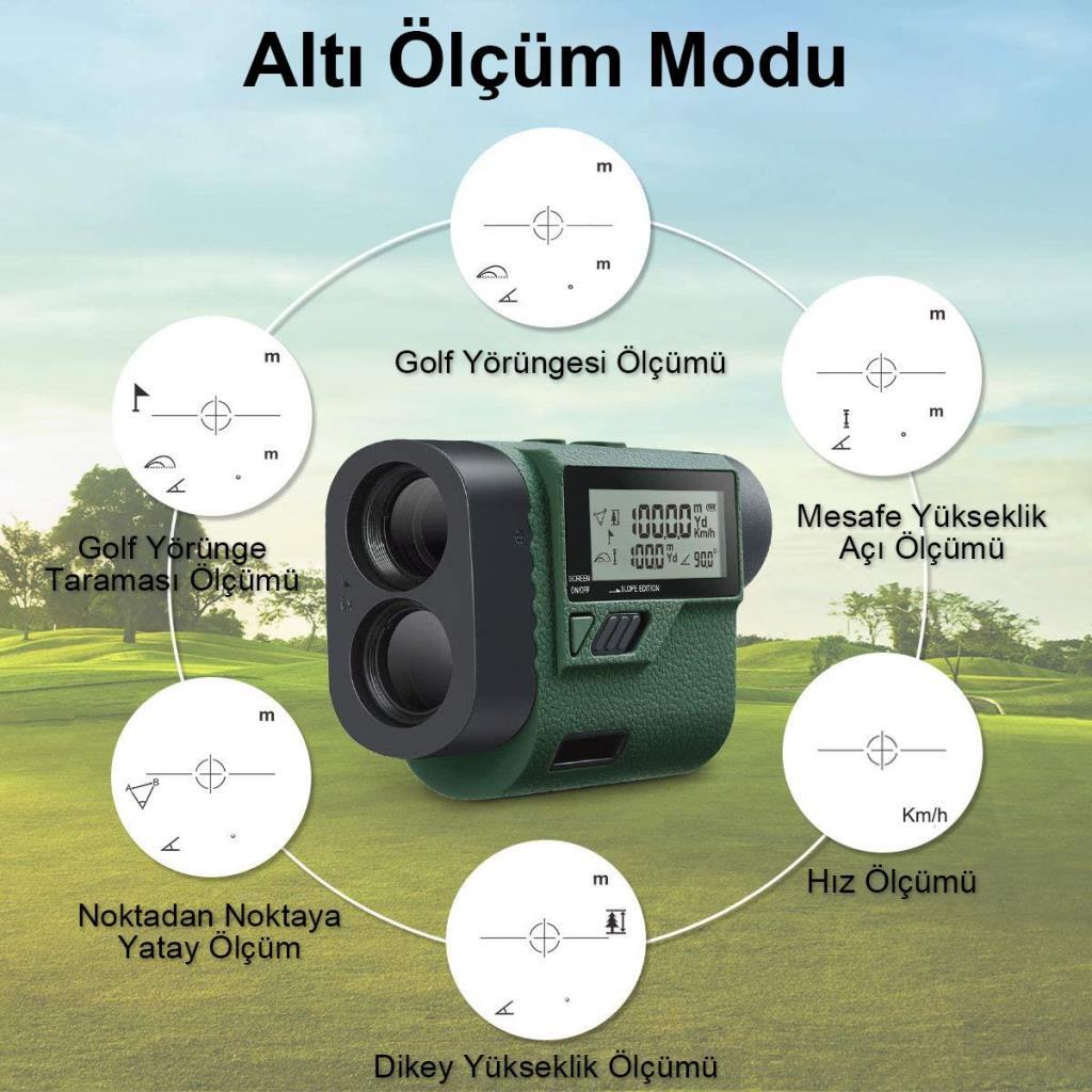 KOBBKOBB KBL1000 1Km Profesyonel Optik Dürbünlü Golf Lazer Metre + Hız Tespit CihazıKBL1000