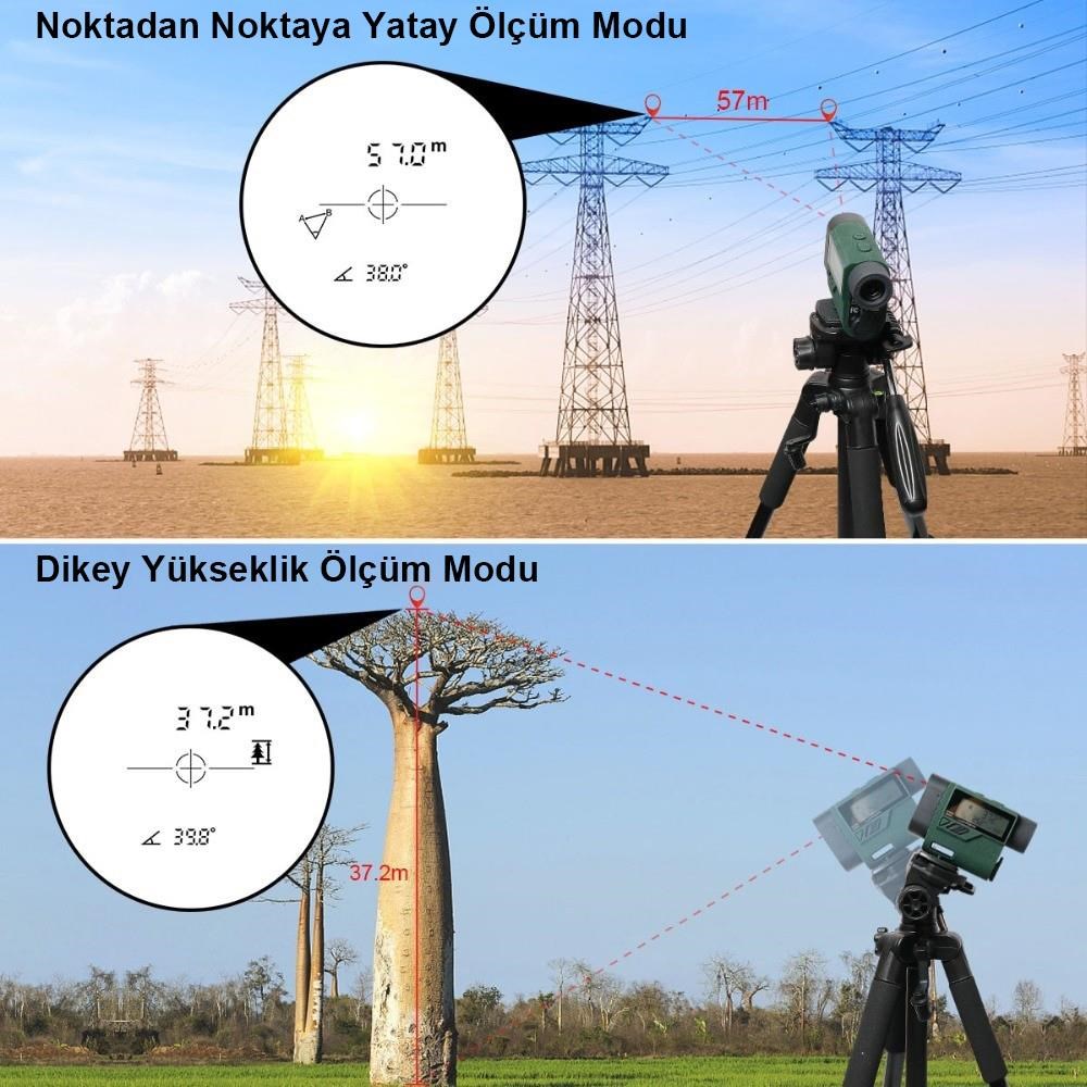 KOBBKOBB KBL1000 1Km Profesyonel Optik Dürbünlü Golf Lazer Metre + Hız Tespit CihazıKBL1000
