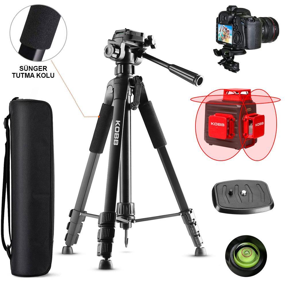 KOBBKOBB KBL20T 160CM Su Terazili Profesyonel Alüminyum Lazer TripodKBL20T