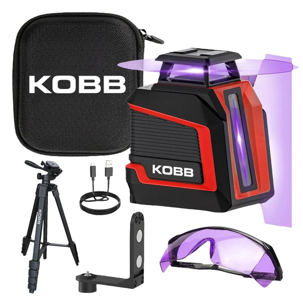 KOBBKOBB KBL30P 3.7V Li-ion Yatay 360° ve Dikey Otomatik Hizalamalı Mor Işık Profesyonel Lazer+TripodKBL30PTP