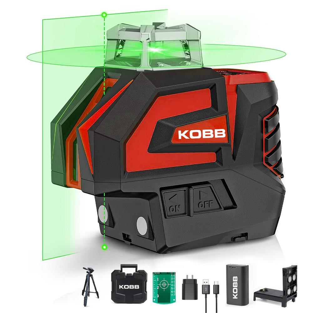 KOBBKOBB KBL32GTP Profesyonel Li-ion Yatay 360° ve Dikey Otomatik Hizalamalı Yeşil Nokta Şakül ve Çapraz Çizgi Lazer+TripodKBL32GTP
