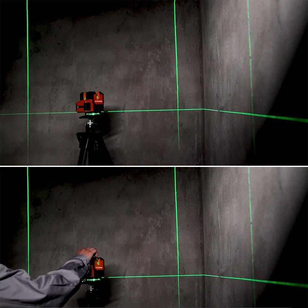 KOBBKOBB KBL41G 30Metre 4x90⁰/1x360⁰ Otomatik Hizalamalı Li-ion Çift Akülü Profesyonel Yeşil Çapraz Çizgi Lazer DistomatKBL41G