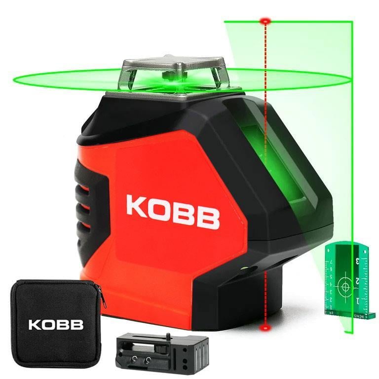 KOBBKOBB KBL88G 25M Profesyonel Yatay 360° ve Dikey Otomatik Hizalamalı Nokta Şakül ve Yeşil Çapraz Çizgi Lazer DistomatKBL88G