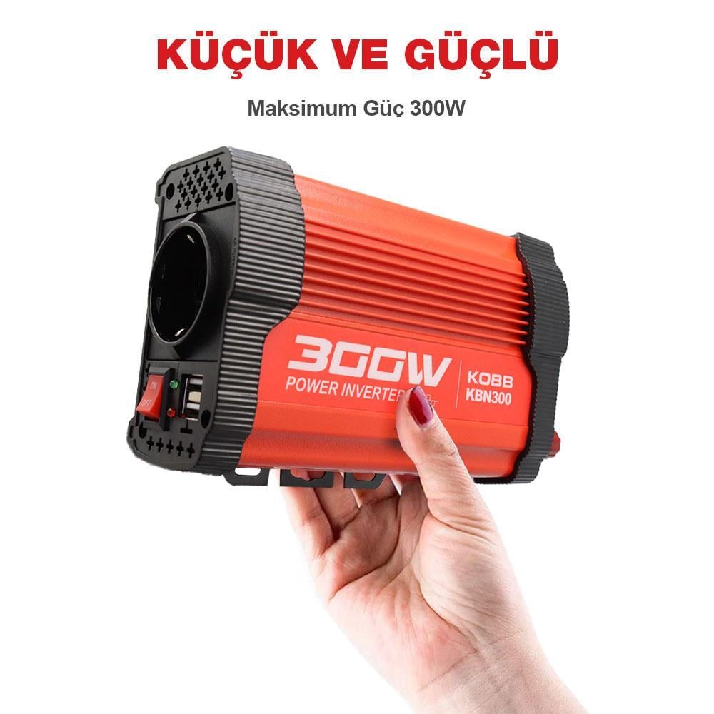 KOBBKOBB KBN300 12V/220V 300Watt Modifiye Sinüs Dönüştürücü İnvertörKBN300