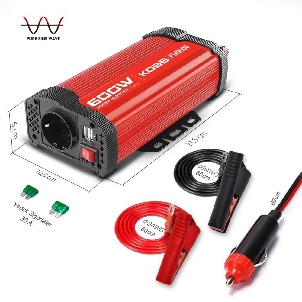 KOBBKOBB KBN600 12V/220V 600Watt Modifiye Sinüs Dönüştürücü İnvertörKBN600