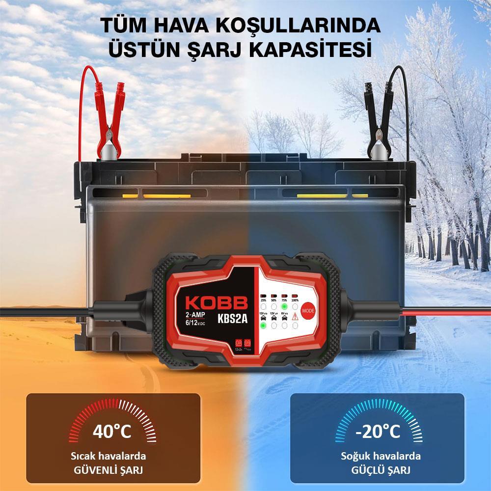 KOBBKOBB KBS2A 6V/12V 60Ah Akıllı Akü Şarj ve Akü Bakım / DesülfatörKBS2A
