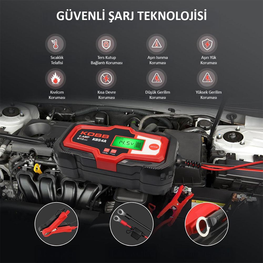 KOBBKOBB KBS4A 6/12V 120A Dijital Akü Şarj / Akü Bakım / Desülfatör ve Power SupplyKBS4A