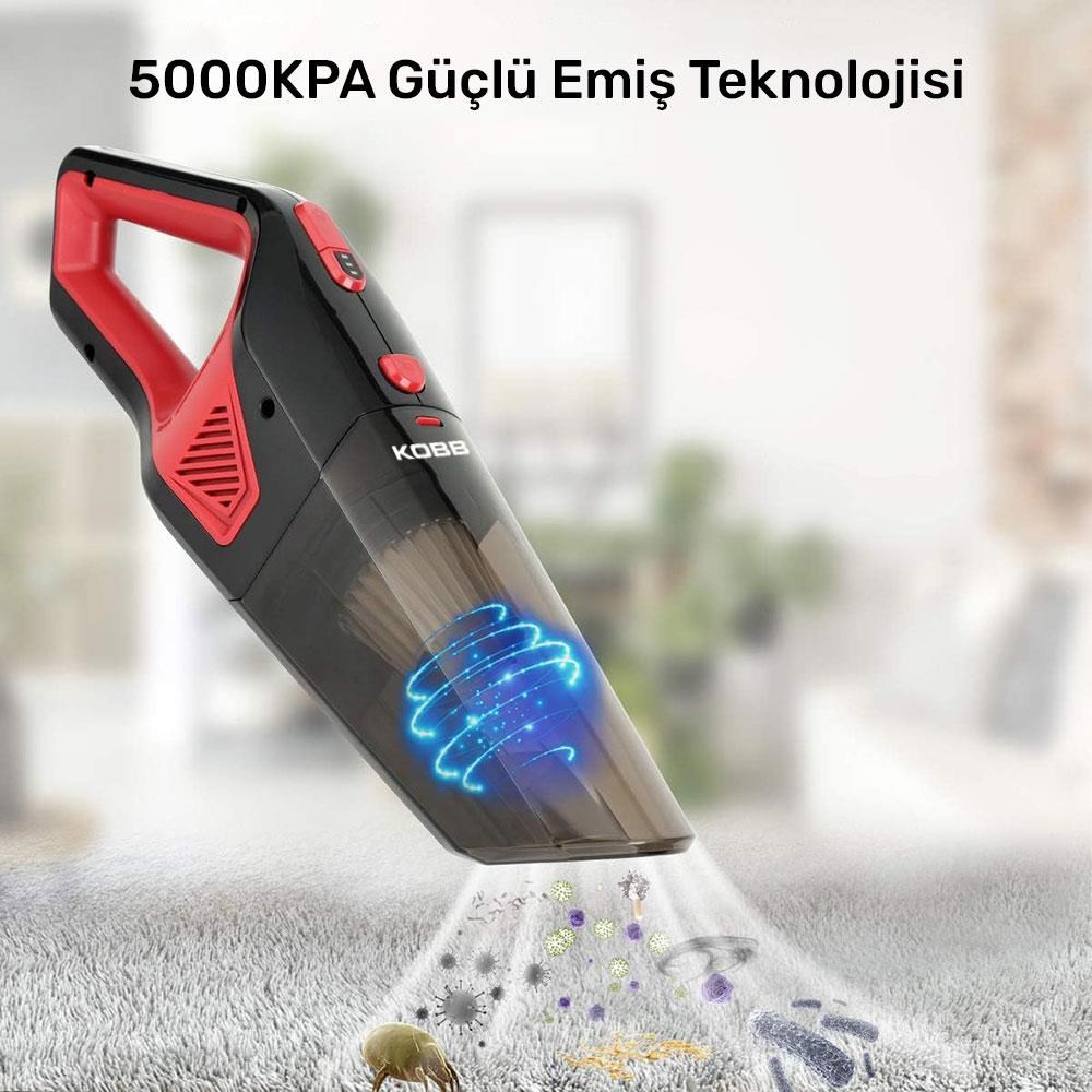 KOBBKOBB KBV12 12Volt/120Watt Araç Süpürgesi + 5 Parça Aksesuar Seti + Taşıma ÇantasıKBV12