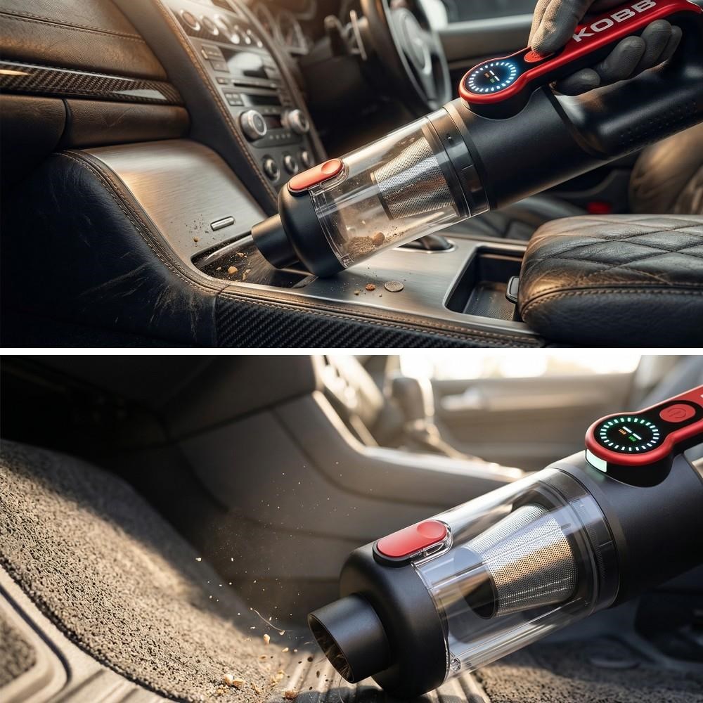 KOBBKOBB KBV20 12Volt/ Li-ion Şarjlı Kömürsüz Motor Hibrit Araç Süpürgesi + 8 Parça Aksesuar Seti + Taşıma ÇantasıKBV20