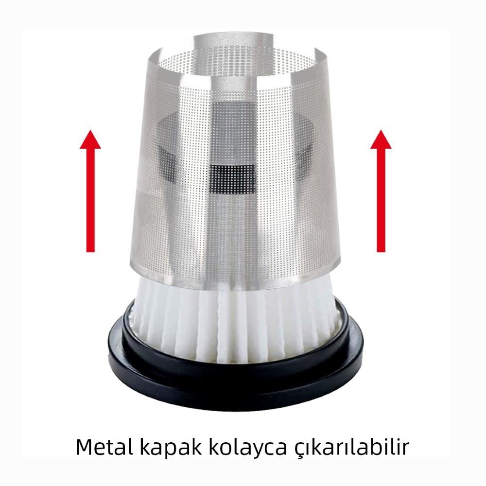 KOBBKOBB KBV20F 12V/Şarjlı Hibrit Araç Süpürgesi İçin Yedek HEPA+Çelik FiltreKBV20F