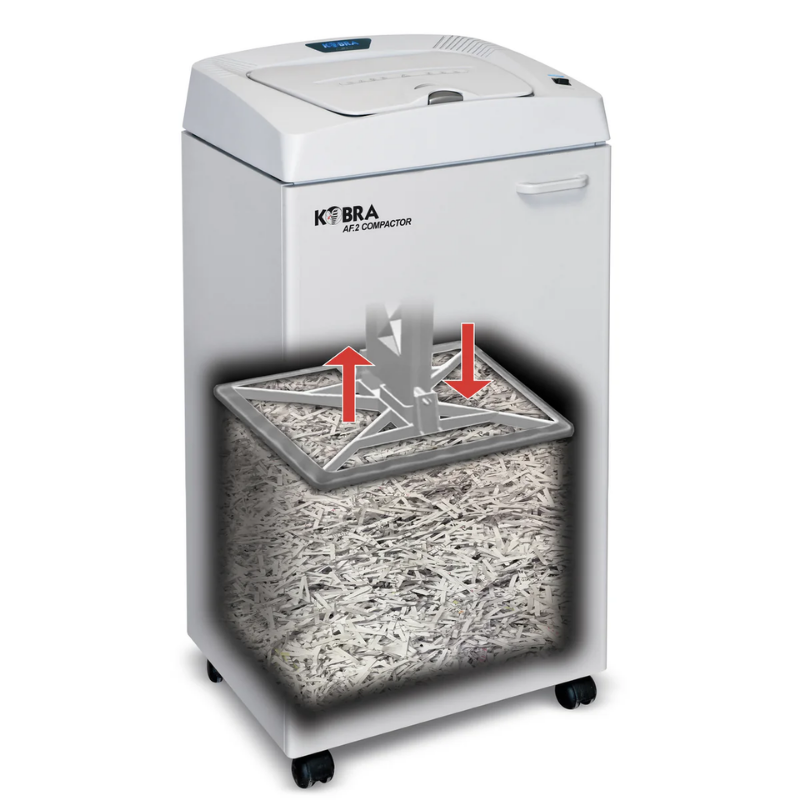 KobraKobra AF.2 3,5x40mm Çapraz Kesim Auto-Feed / Auto-Compact Profesyonel Evrak İmha Makinesi 80 LitreKOBRA AF.2 COMPACTOR E/S
