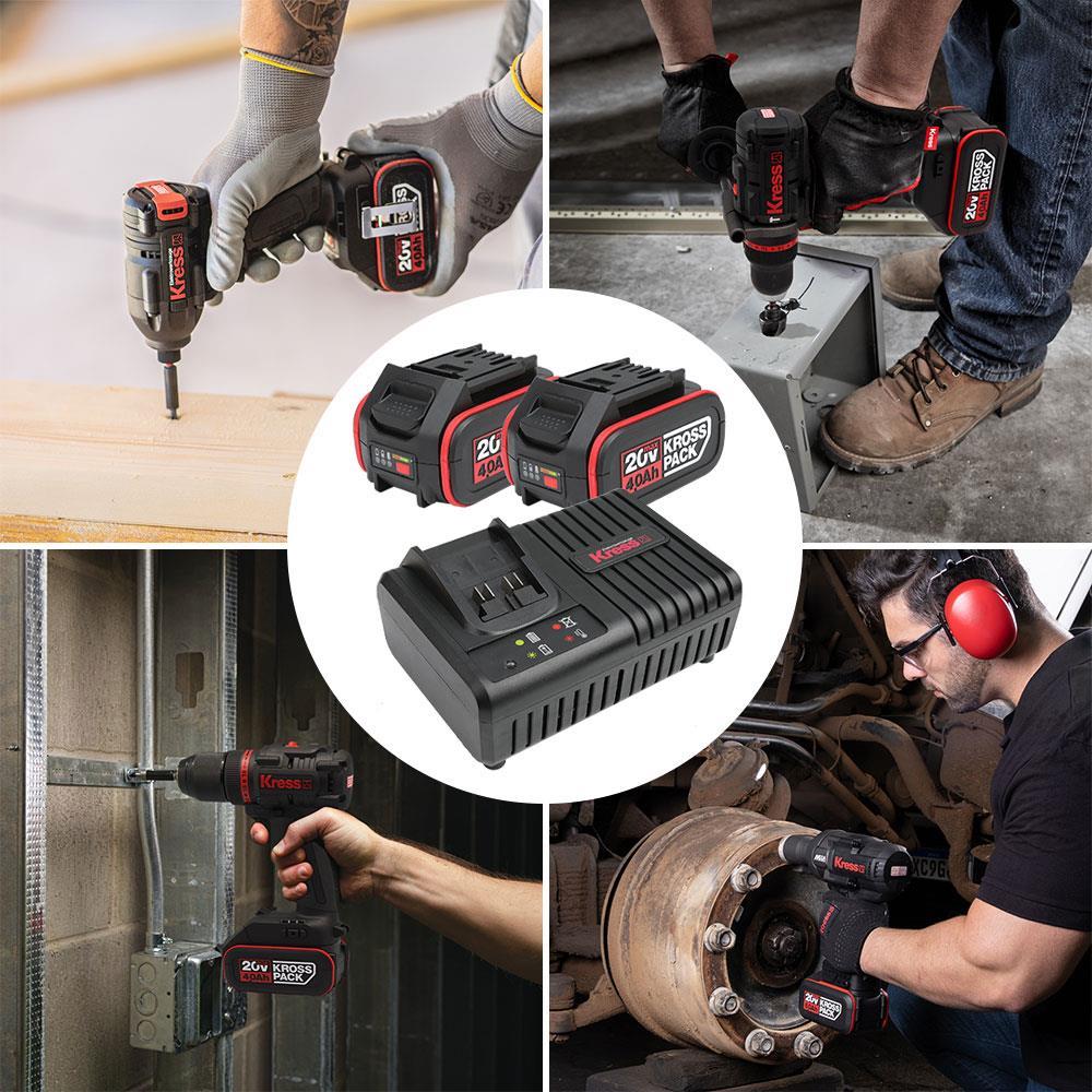 KressKress KAD21 20Volt 4.0Ah Li-ion KrossPack 2 Adet Akü ve Akü Şarj CihazıKAD21