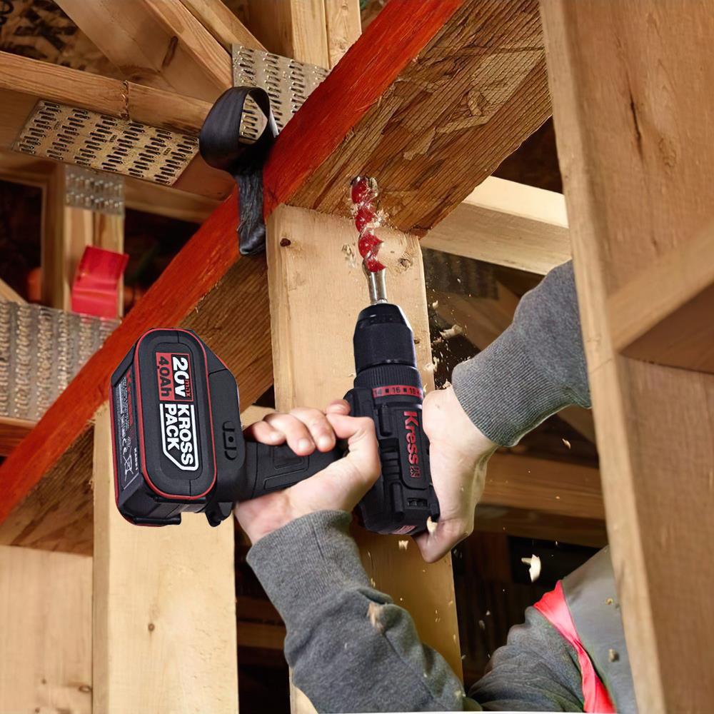 KressKress KUA71 20Volt/4.0Ah Li-ion Çift Akülü Kömürsüz Profesyonel Şarjlı MatkapKUA71