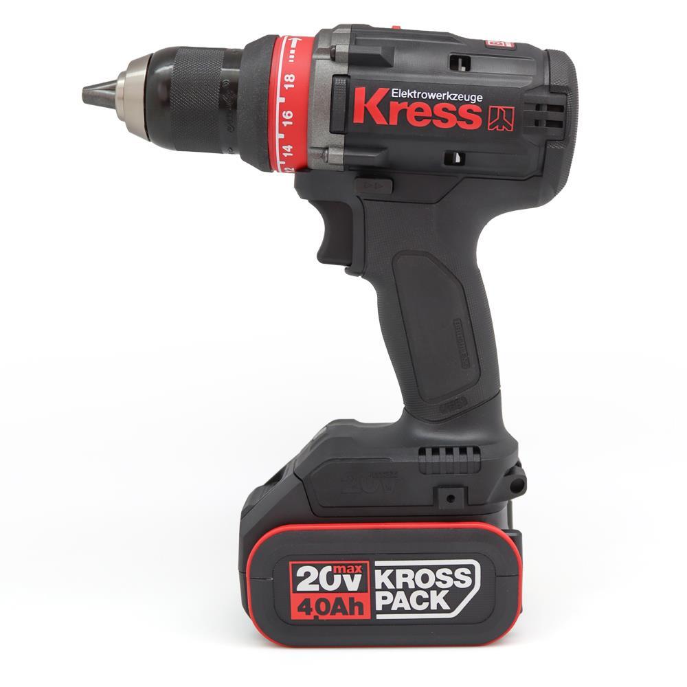 KressKress KUA72.1 20Volt/4.0Ah Li-ion Çift Akülü Kömürsüz Profesyonel Şarjlı MatkapKUA72.1