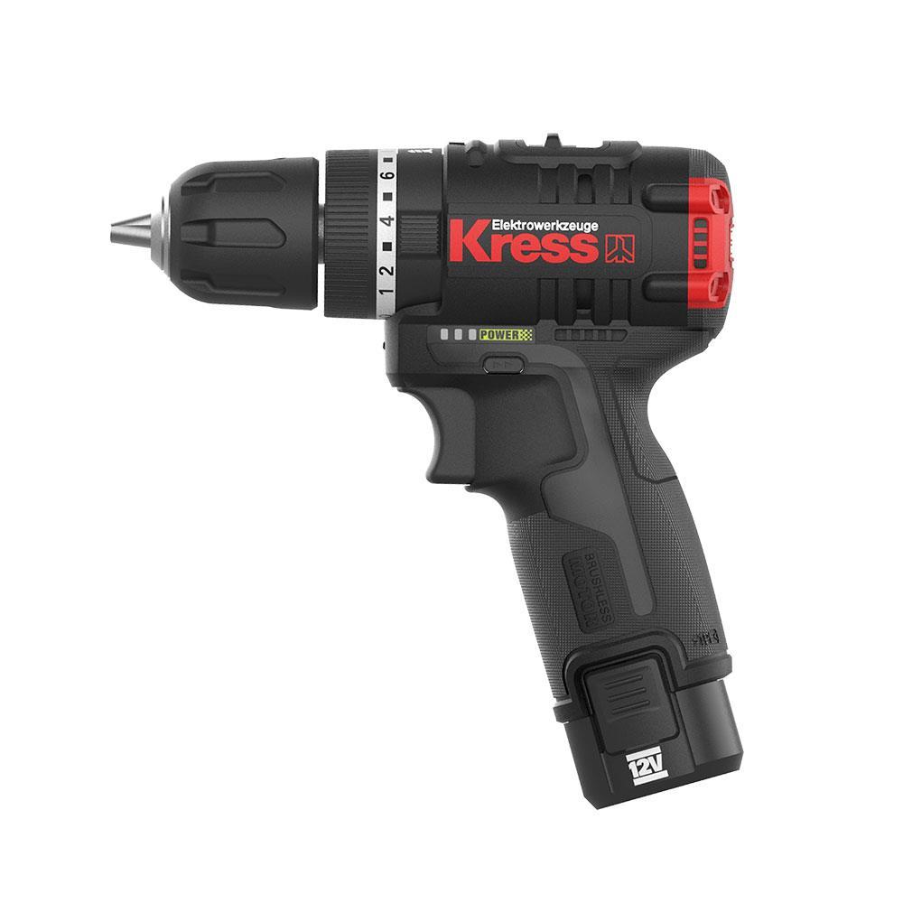 KressKress KUC12 12Volt/2.0Ah Li-ion Çift Akülü Kömürsüz Profesyonel Şarjlı Darbeli MatkapKUC12