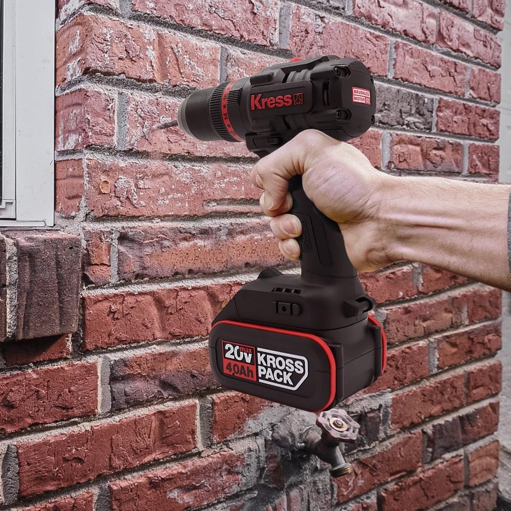 KressKress KUC30 20Volt/4.0Ah Li-ion Çift Akülü Kömürsüz Profesyonel Şarjlı Darbeli MatkapKUC30