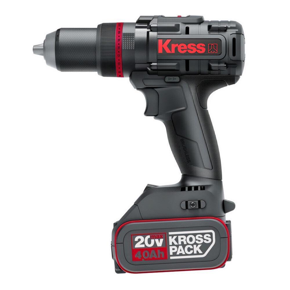 KressKress KUC35 20Volt/4.0Ah Li-ion Çift Akülü Kömürsüz Profesyonel Şarjlı Darbeli MatkapKUC35