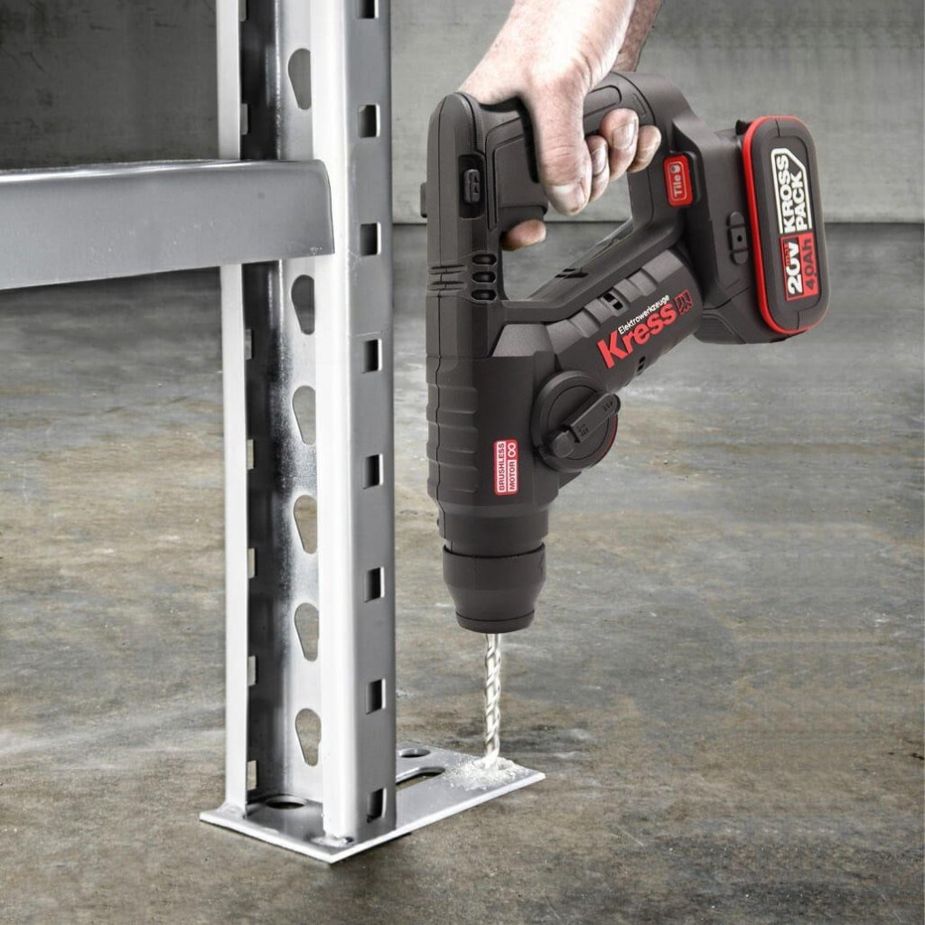 KressKress KUC50.2 20Volt/4.0Ah. Li-ion Çift Akülü Kömürsüz 1.7J Profesyonel SDS-Plus Pnömatik Matkap + 10mm MandrenKUC50.2