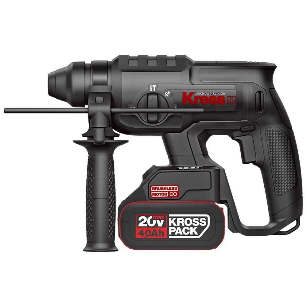 KressKress KUC60.2 20Volt 4.0Ah. 2.0J Li-ion Çift Akülü Kömürsüz Profesyonel SDS-Plus Pnömatik Kırıcı/DeliciKUC60.2