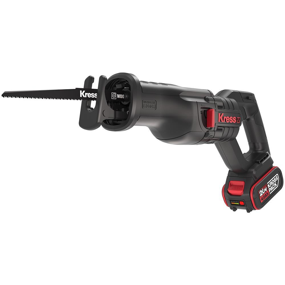 KressKress KUE01 20Volt/4.0Ah Li-ion Çift Akülü Kömürsüz Profesyonel Tilki Kuyruğu TestereKUE01