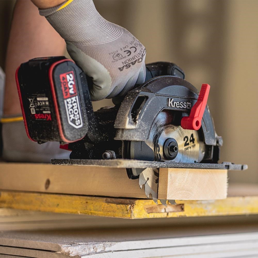 KressKress KUE12.1 20Volt 4.0Ah. Li-ion 165MM Çift Akülü Kömürsüz Profesyonel Daire TestereKUE12.1