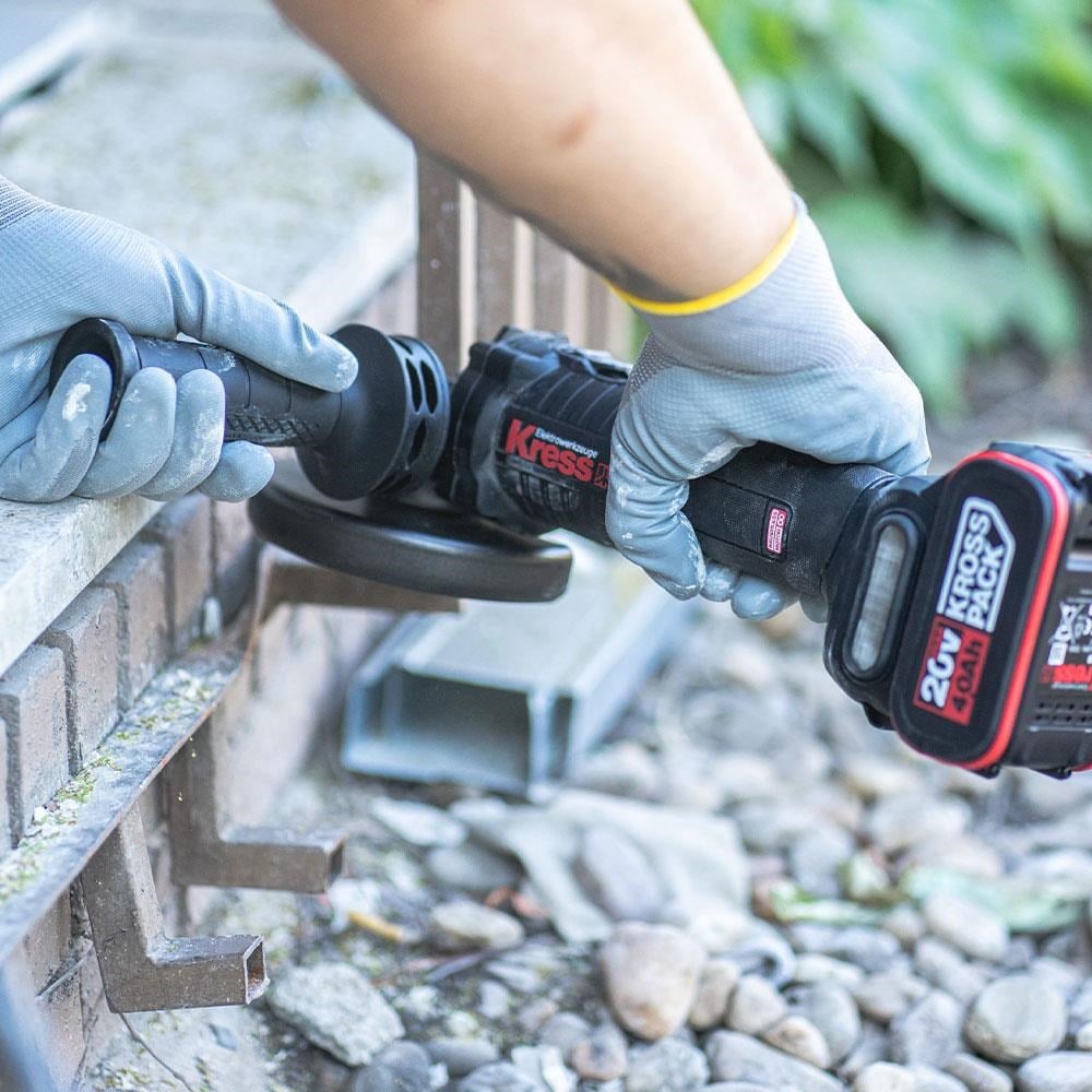 KressKress KUH10.2 20Volt 4.0Ah. Li-ion Çift Akülü 125mm Kömürsüz Profesyonel Şarjlı Devir Ayarlı Avuç TaşlamaKUH10.2