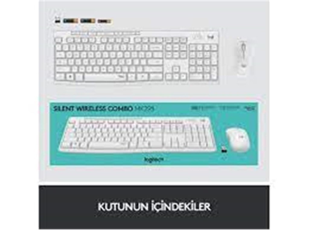 LOGITECHLogitech 920-010089 MK295 Kablosuz Beyaz Klavye Mouse Set5099206094543