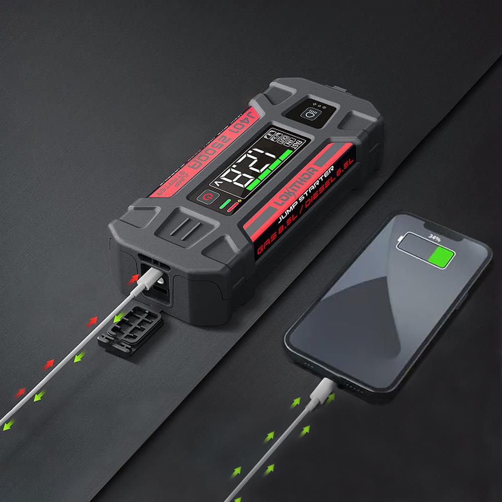 LokithorLOKITHOR J401 12V 2500Amp Li-Polimer Akıllı Akü Takviye + Powerbank + Led LambaJ401