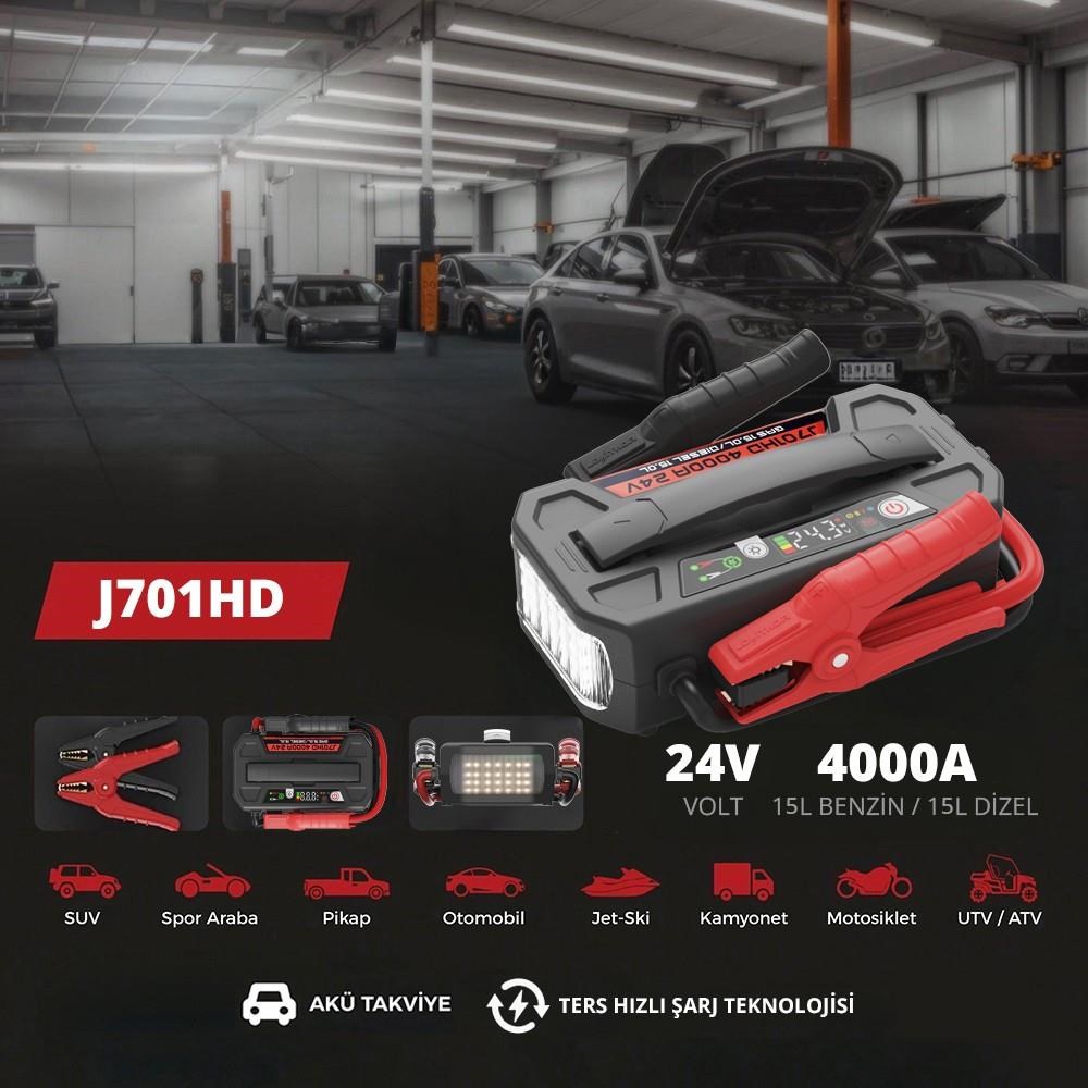 LokithorLokithor J701HD 24V 4000Amp Li-Polimer Akıllı Akü Takviye + Powerbank + Led LambaJ701HD