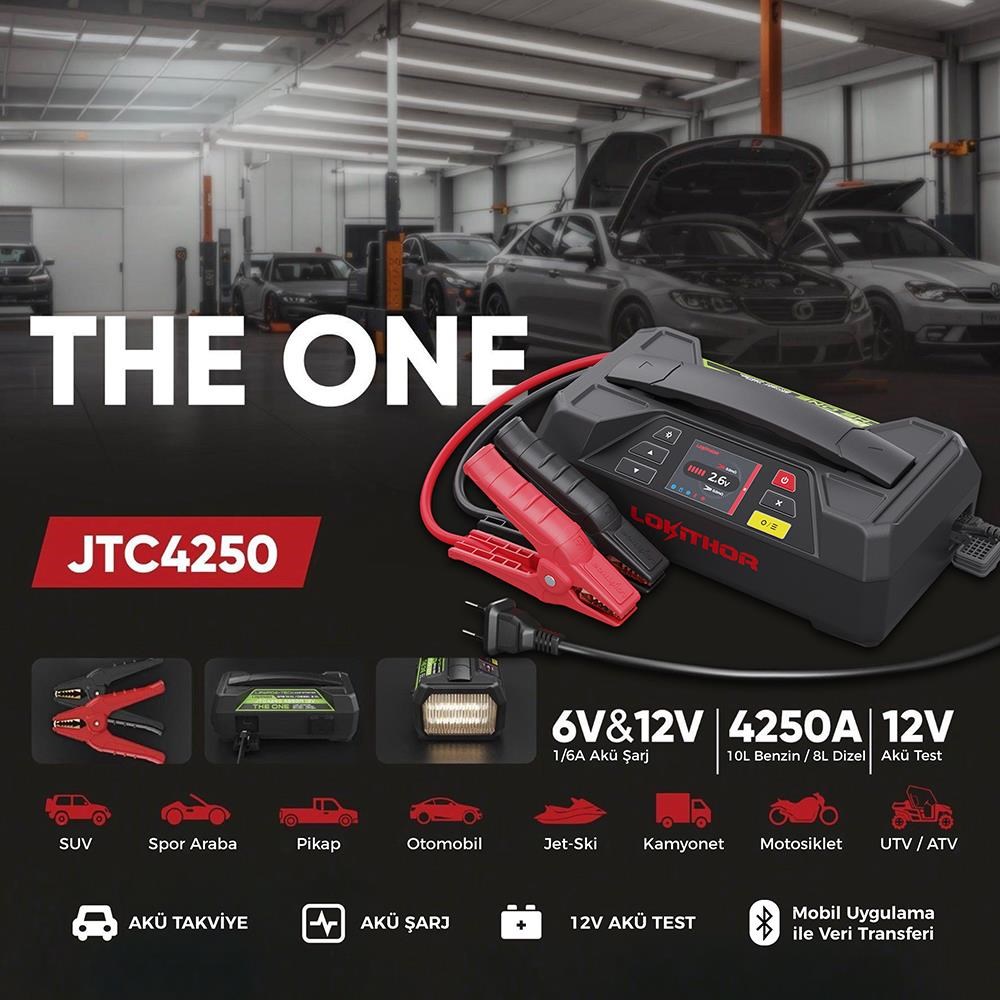 LokithorLokithor JTC4250 12V/220V 4250Amp LiFePO4 Akıllı Akü Test + Akü Takviye + Akü Şarj CihazıJTC4250