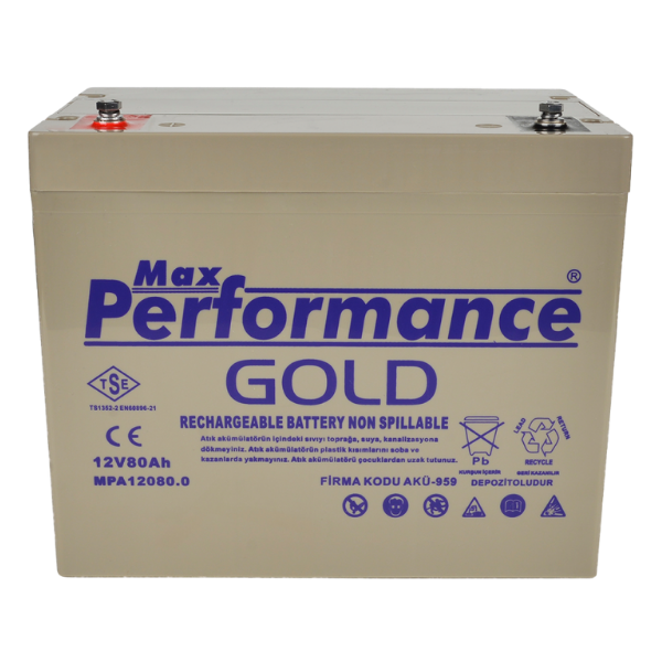 Max Performance GoldMax Performance Gold 12V 80Ah Bakımsız Kuru AküGold12-80