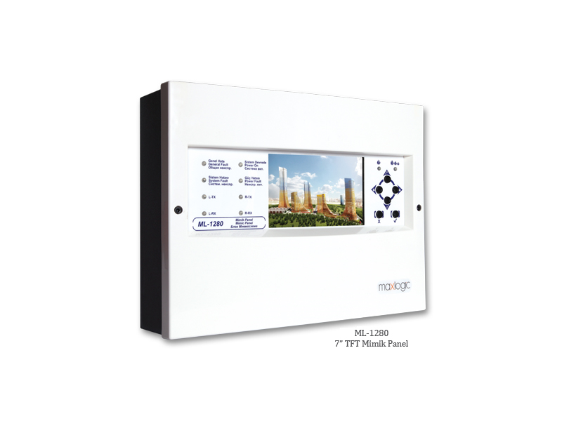 MaxlogicMaxlogic ML-1280 7’’ TFT Mimik Adresli Yangın Alarm PaneliML-1280