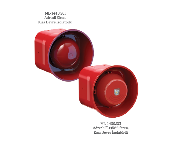 MaxlogicMaxlogic ML-1430.SCI Adresli Flaşörlü Siren, Kısa Devre İzolatörlüML-1430.SCI