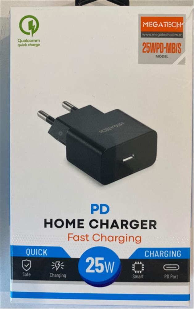 MEGATECHMegatech 25w Siyah Pd Type-c  Ev Şarj Kafa9100910091943