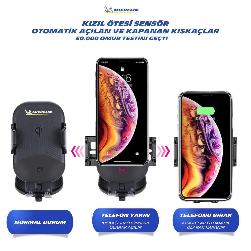 MichelinMichelin MC33368 Wireless Telefon Şarj Cihazı ve Dokunmatik Akıllı Telefon TutucuMC33368