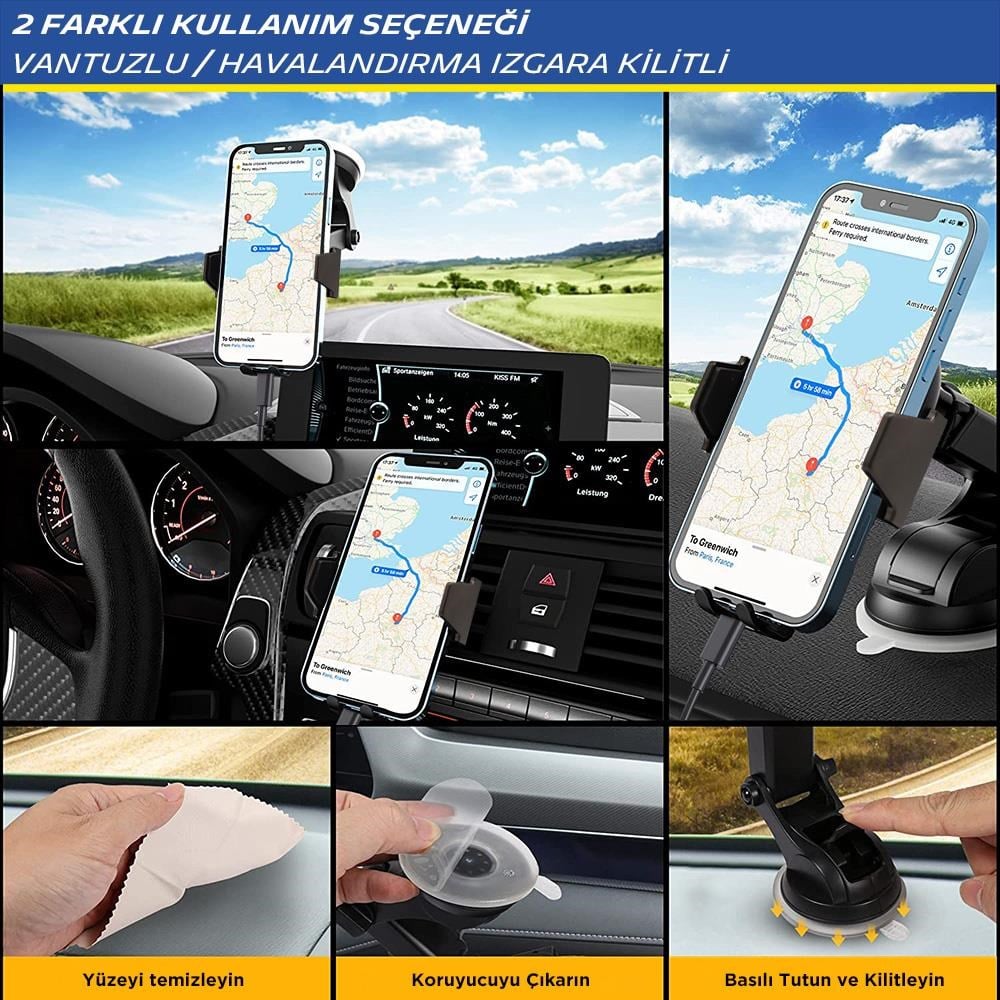 MichelinMichelin MC33368 Wireless Telefon Şarj Cihazı ve Dokunmatik Akıllı Telefon TutucuMC33368