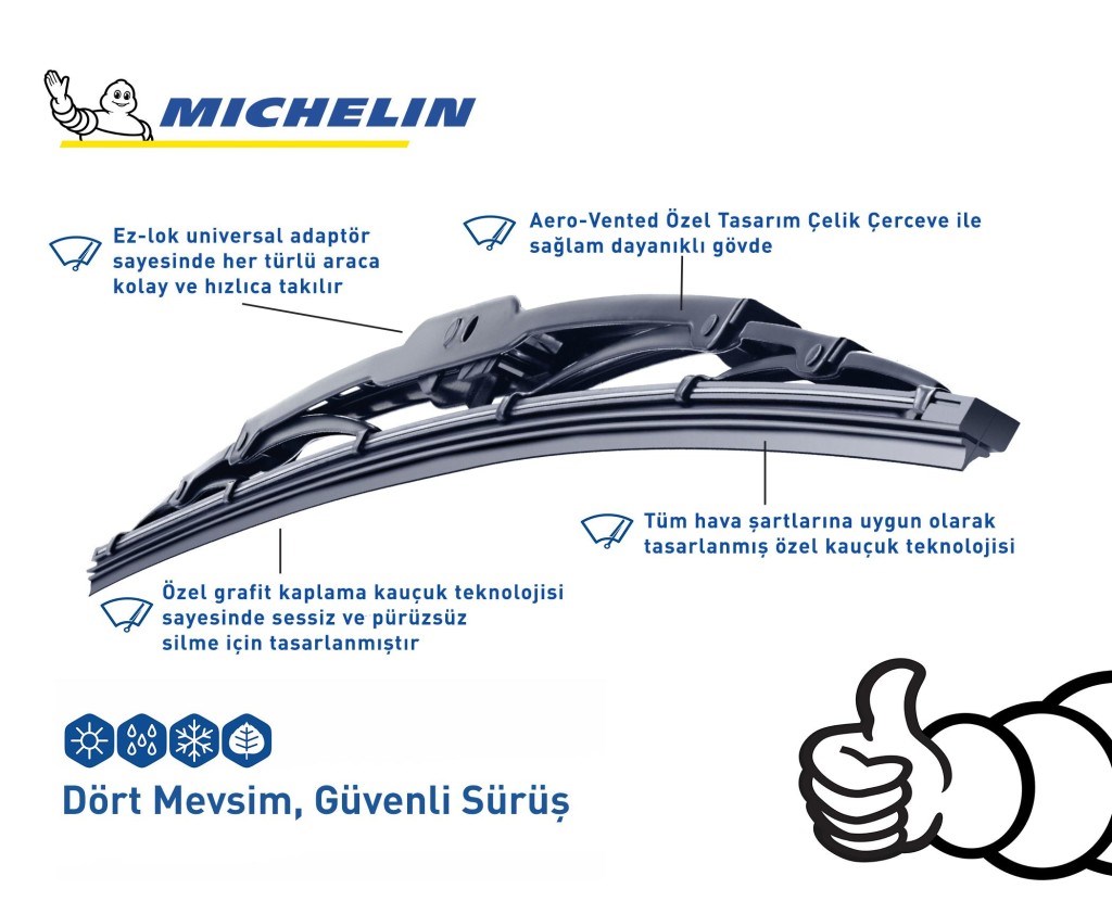 MichelinMichelin Rainforce™ MC13920 50CM 1 Adet Universal Telli SilecekMC13920