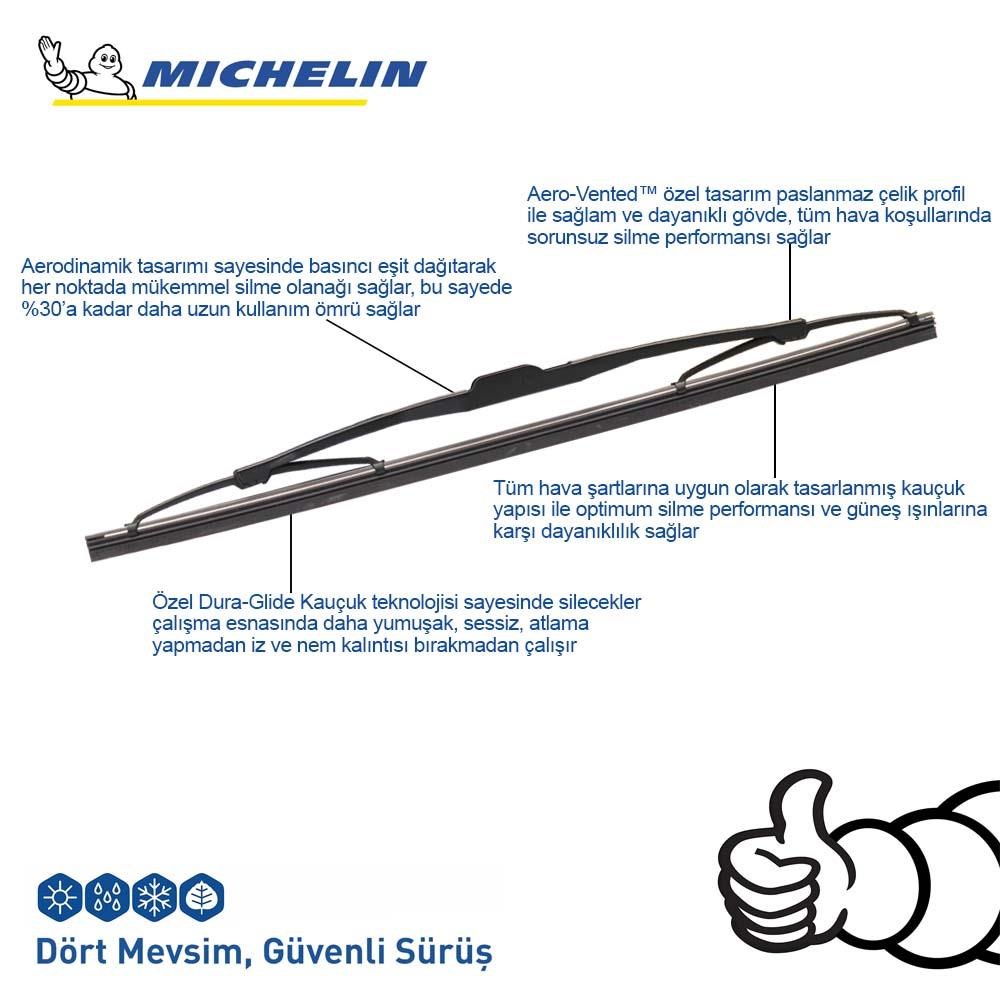 MichelinMichelin Rainforce™ MCR280 28CM 1 Adet Universal Telli Arka SilecekMCR280