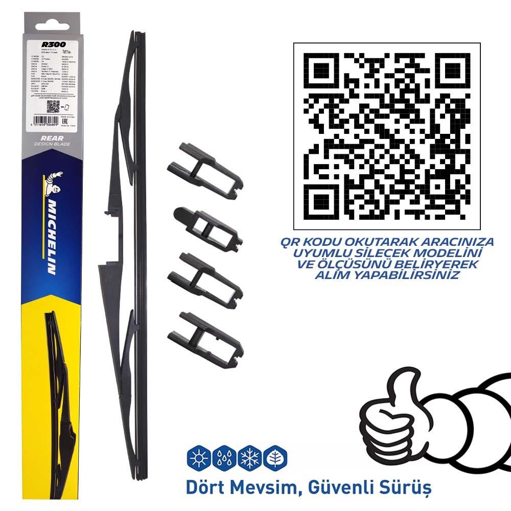 MichelinMichelin Rainforce™ MCR300 30CM 1 Adet Universal Telli Hibrit Arka SilecekMCR300