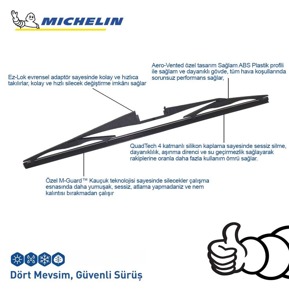 MichelinMichelin Rainforce™ MCR300 30CM 1 Adet Universal Telli Hibrit Arka SilecekMCR300