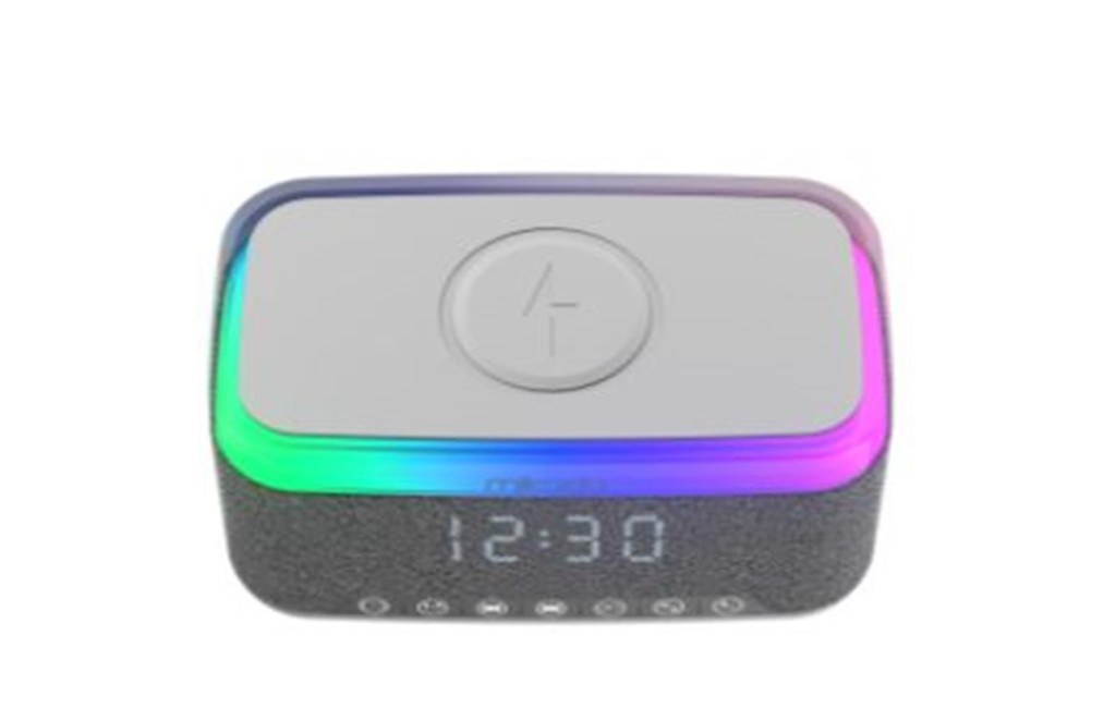 MİKADOMikado MD-W10 1200mAh 10W Gri BT, USB, Kablosuz Şarjlı RGB-Alarmlı Saat Speaker8680096152795