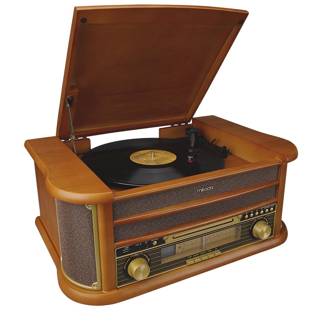 MİKADOMikado Nostalgia MN-P325 DÖNENCE Pikap Ahşap 2X5W Stereo Spk MP3 Çalar USB-Radyo-CD-Kaset -BT Müzik8680096110641