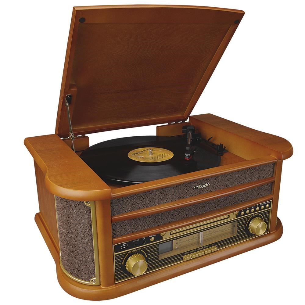 MİKADOMikado Nostalgia MN-P325 DÖNENCE Pikap Ahşap 2X5W Stereo Spk MP3 Çalar USB-Radyo-CD-Kaset -BT Müzik8680096110641