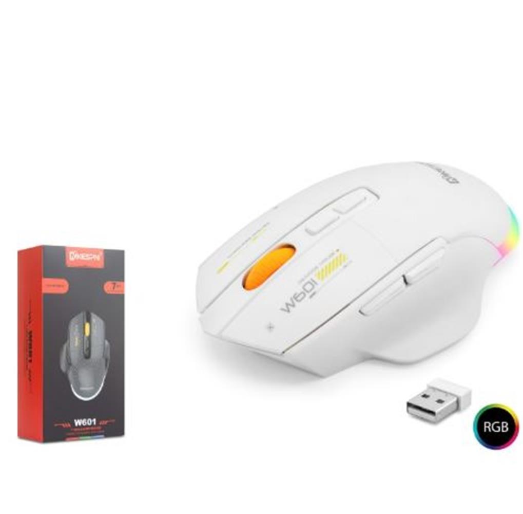 RAMPAGEMKESPN W601W Tri Mode RGB Gaming Mouse 12800 DPI 7 Tuş Makro 1000Hz Beyaz8684886000204
