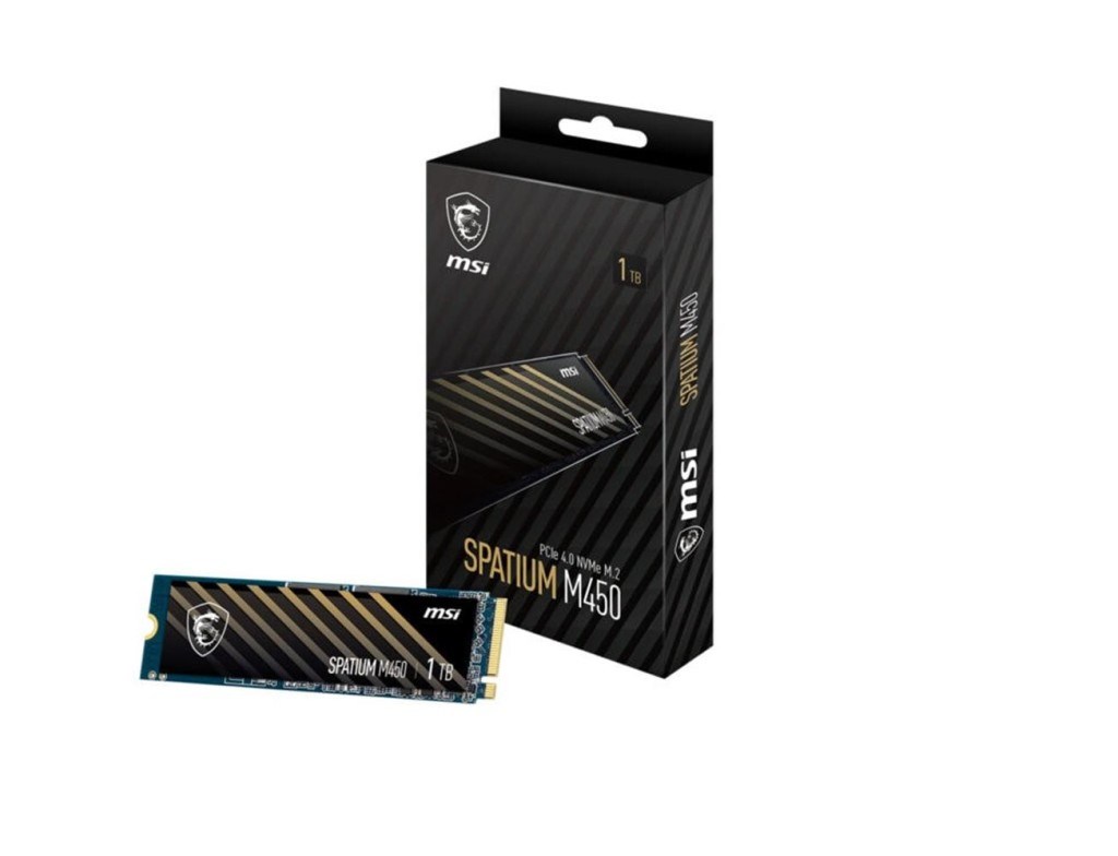 MSIMsi 1TB Spatium M450 V1 NVMe PCIe Gen4 x4 Okuma 3400MB – Yazma 2400MB M.2 SSD Disk4711377294454